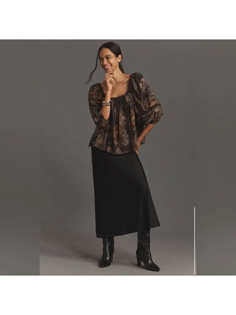 Farm Rio Lace Inset Peasant Blouse - Picture 7 of 9